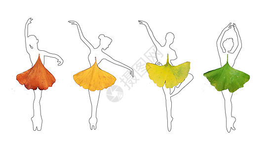 银杏跳芭蕾的女孩创意设计图片