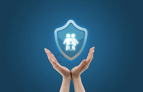 家庭保险盾牌保护高清图片