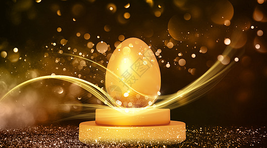 破壳的鸡蛋绚丽的金蛋设计图片