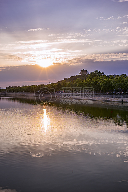 景山夕阳图片