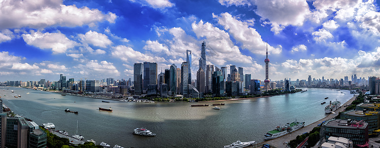 黄浦江游轮浦江全景图背景