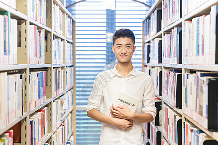 校园运动会大学男生图书馆学习背景