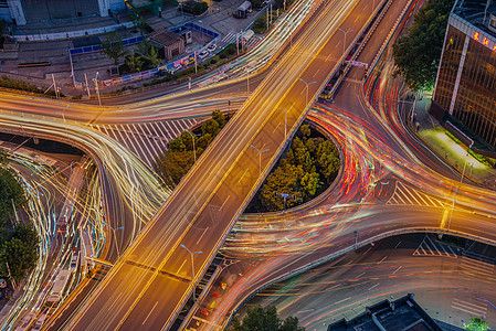 武汉城市夜景航空路立交桥车轨背景图片