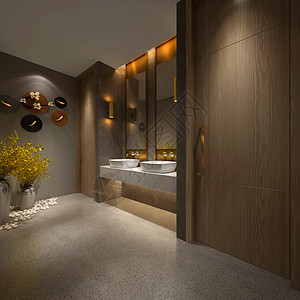 新中式古典卫生间室内设计效果图图片