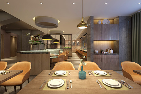 简约餐厅现代北欧风餐厅室内设计效果图背景