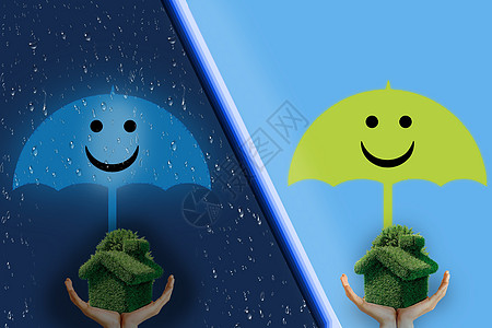 雨天雨伞不同环境下对孩子的保护不变设计图片