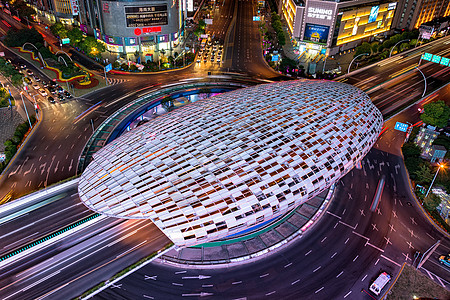 上海五角场商城夜景高清图片