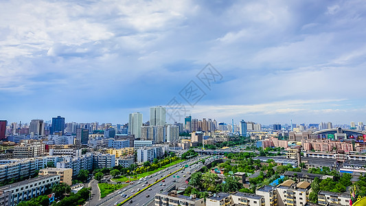 绿色高楼乌鲁木齐城市景观背景