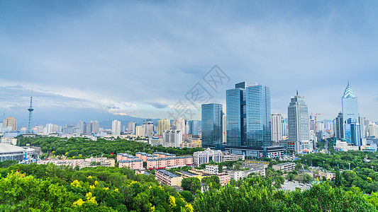 绿色高楼乌鲁木齐城市景观背景
