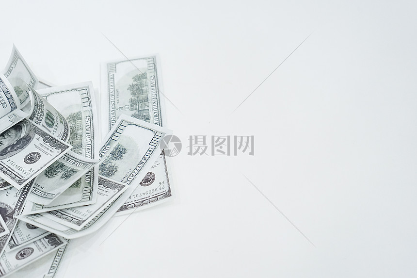 一堆美元钞票图片