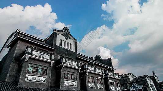 岭南文化岭南古建筑（佛山南海平洲玉器街）背景