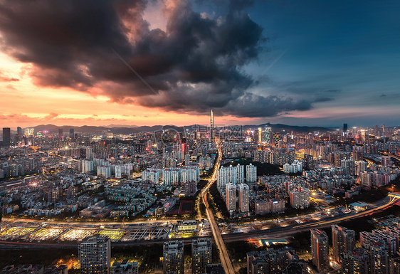 深圳夜色城市边际线图片