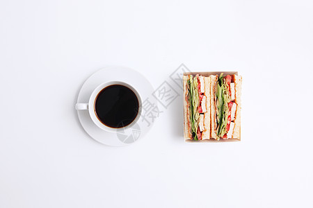 咖啡和三明治图片