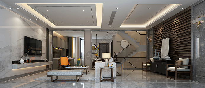 大理石客厅客厅室内设计效果图背景