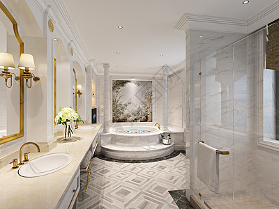 浴室室内设计效果图背景图片