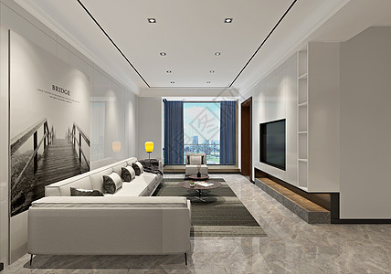 现代简约风客厅室内设计效果图图片