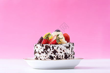 草莓圣女果水果巧克力蛋糕背景