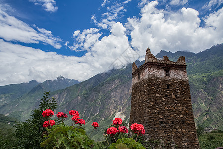 最美中国素材四川丹巴甲居藏寨碉楼图片背景