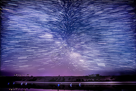 青海湖夜景青海湖星空星轨背景