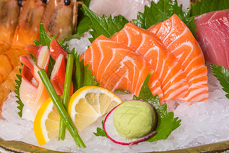日本料理海鲜刺身拼盘背景