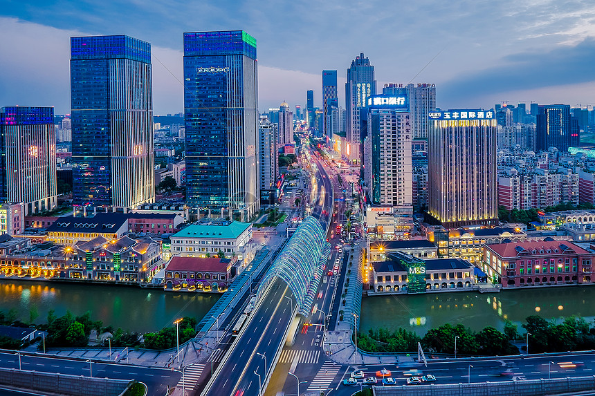 武汉城市夜景楚河汉街