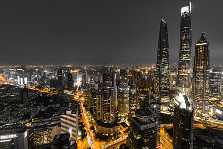 酒店全景现代城市上海傍晚夜景背景