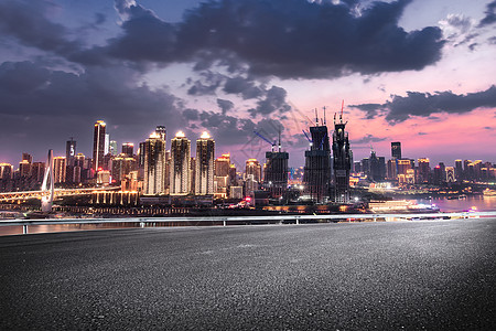 城市夜晚道路重庆城市汽车公路背景