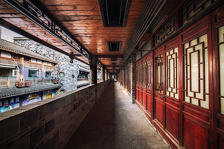 中国古建筑走廊图片