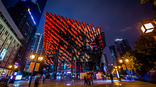 城市夜景烟花重庆国泰艺术中心背景