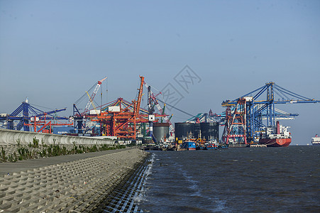 上海集装箱物流码头背景图片