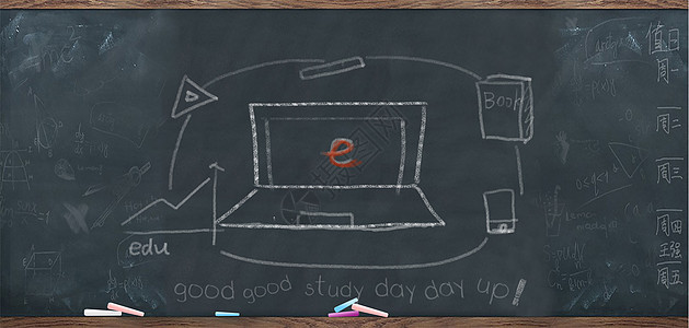 互联网教育黑板粉笔图背景图片