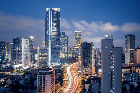 上海夜景中央商务区高清图片