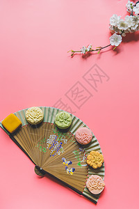 创意食物创意中秋月饼中国风背景