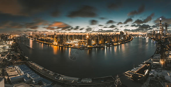 上海浦江夜景苏河湾全景背景