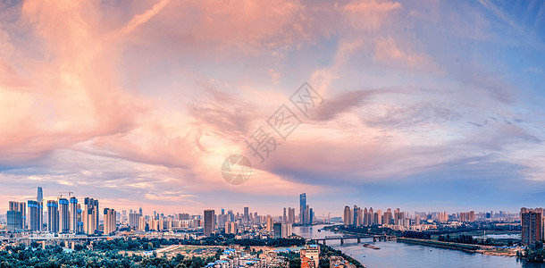 武汉城市风光汉江全景图片