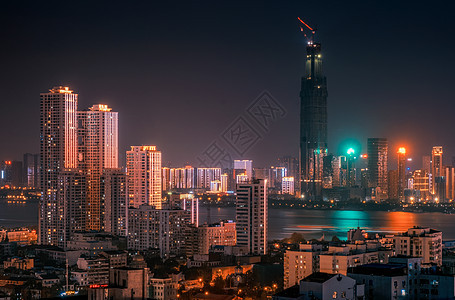 武汉城市风光江滩夜景背景图片