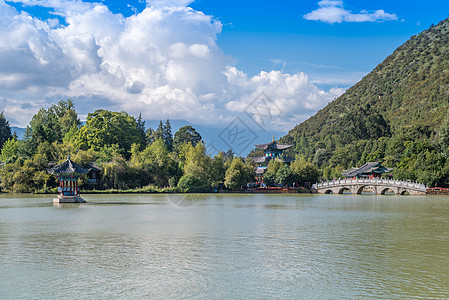 黑龙潭公园丽江黑龙潭背景