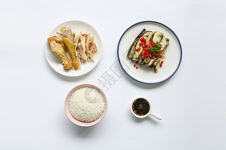 米饭馒头美味中餐美食白底背景背景