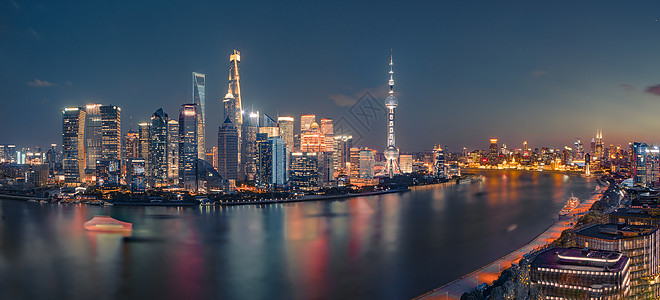 上海夜景城市街景背景高清图片