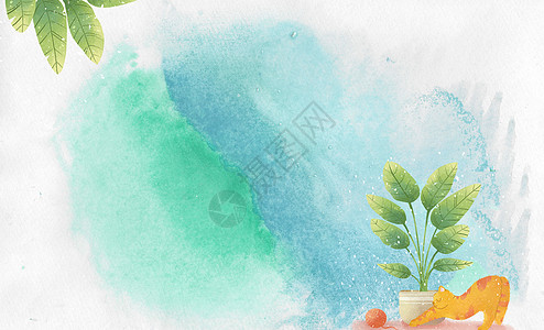植物水彩背景图片