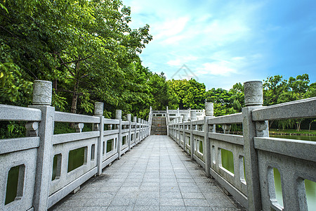 蓝底素材高清中国风古建筑石板路背景背景