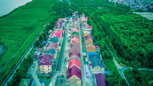 产业建筑上海崇明农村航拍背景