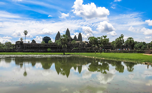 著名旅游景点柬埔寨吴哥窟背景