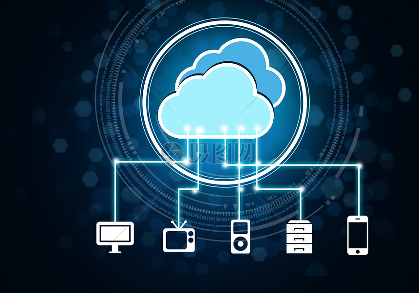 科技感网络云智能连接图片
