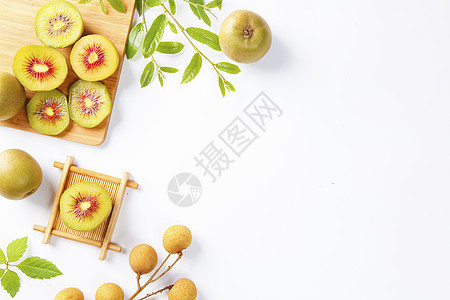 红心猕猴桃水果背景图片