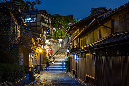 日本京都八坂塔街道背景图片