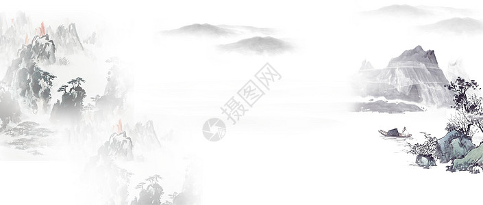 山林中国风海报背景设计图片