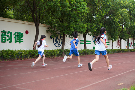 野外跑步学生操场跑步运动背景