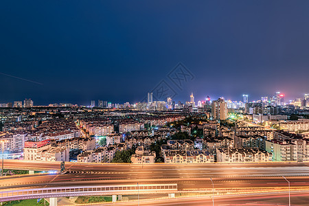 青岛城市城市夜景背景