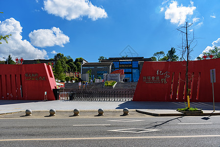 红军军装猴场会议纪念馆背景